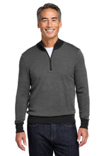 Brooks Brothers?? Washable Merino Birdseye 1/4-Zip Sweater BB18412