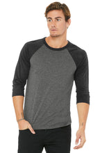 BELLA+CANVAS ?? Unisex 3/4-Sleeve Baseball Tee. BC3200