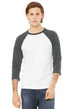 BELLA+CANVAS ?? Unisex 3/4-Sleeve Baseball Tee. BC3200