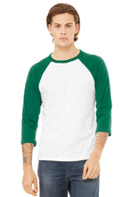 BELLA+CANVAS ?? Unisex 3/4-Sleeve Baseball Tee. BC3200