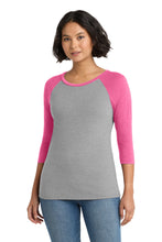 District?? Women's Perfect Tri?? 3/4-Sleeve Raglan. DM136L
