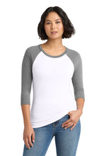 District?? Women's Perfect Tri?? 3/4-Sleeve Raglan. DM136L