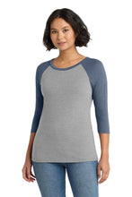 District?? Women's Perfect Tri?? 3/4-Sleeve Raglan. DM136L