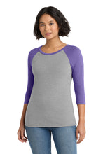District?? Women's Perfect Tri?? 3/4-Sleeve Raglan. DM136L