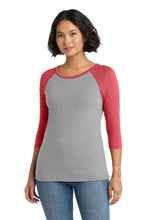 District?? Women's Perfect Tri?? 3/4-Sleeve Raglan. DM136L