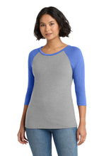 District?? Women's Perfect Tri?? 3/4-Sleeve Raglan. DM136L