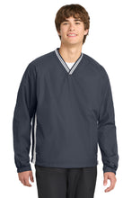 Sport-Tek?? Tipped V-Neck Raglan Wind Shirt. JST62