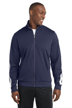 Sport-Tek ?? Tricot Sleeve Stripe Track Jacket. JST94