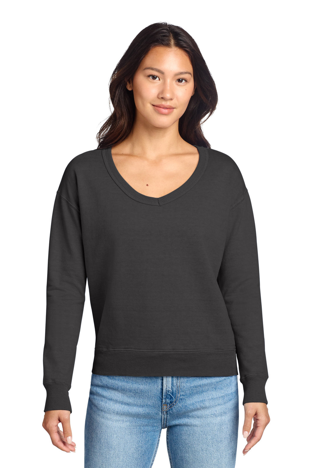 Port & Coâ„¢ Women's Beach WashÂ® Garment-Dyed V-Neck Sweatshirt LPC098V