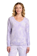 Port & CoŸ?? Women's Beach Wash?? Cloud Tie-Dye V-Neck Sweatshirt LPC140V