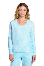 Port & CoŸ?? Women's Beach Wash?? Cloud Tie-Dye V-Neck Sweatshirt LPC140V