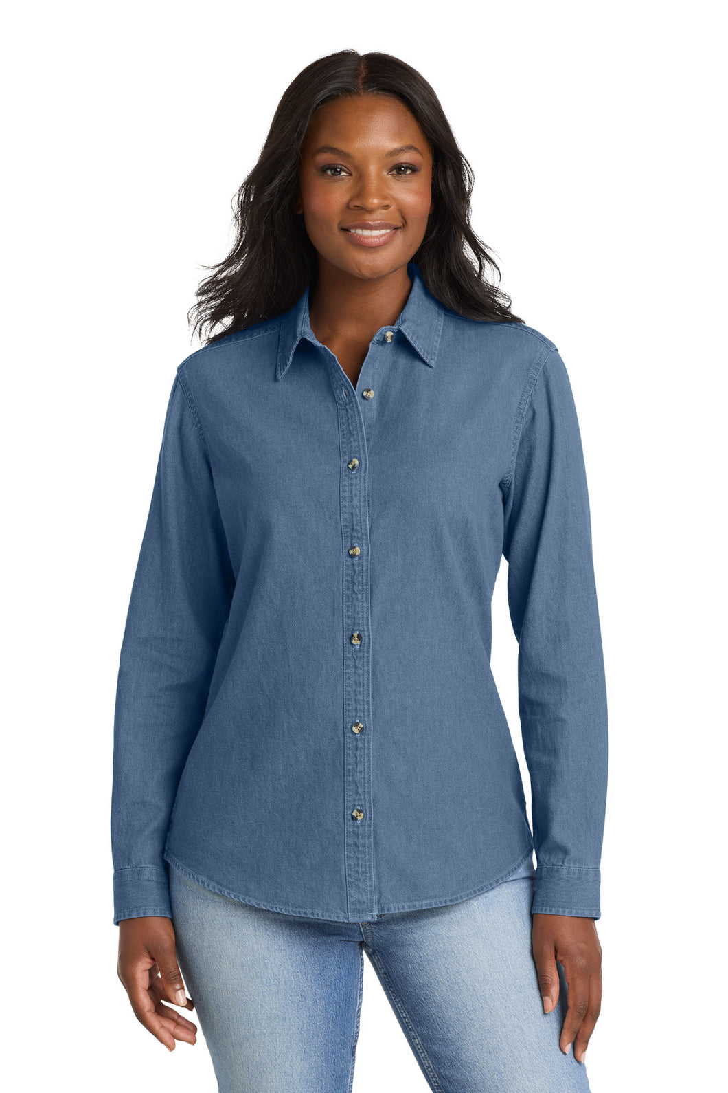 Port & Coâ„¢ Women's Long Sleeve Value Denim Shirt.  LSP10