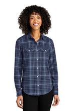 Port AuthorityÂ® Women's Long Sleeve Ombre Plaid Shirt LW672