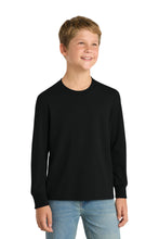 Port & Coƒ?› Youth Long Sleeve Core Cotton Tee. PC54YLS