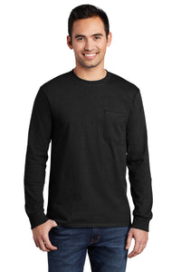 Port & Company? - Long Sleeve Essential Pocket Tee.  PC61LSP