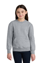 Port & Coƒ?› Youth Core Fleece Crewneck Pocket Sweatshirt PC78YPKT