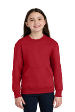 Port & Coƒ?› Youth Core Fleece Crewneck Pocket Sweatshirt PC78YPKT