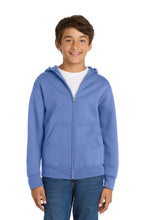 Port & Coƒ?› Youth Core Fleece Full-Zip Hooded Sweatshirt.  PC90YZH