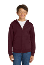 Port & Coƒ?› Youth Core Fleece Full-Zip Hooded Sweatshirt.  PC90YZH