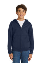 Port & Coƒ?› Youth Core Fleece Full-Zip Hooded Sweatshirt.  PC90YZH