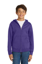 Port & Coƒ?› Youth Core Fleece Full-Zip Hooded Sweatshirt.  PC90YZH