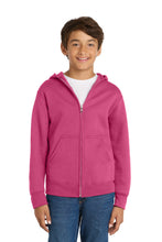 Port & Coƒ?› Youth Core Fleece Full-Zip Hooded Sweatshirt.  PC90YZH