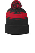 Sport-Tek?? Stripe Pom Pom Beanie.  STC28